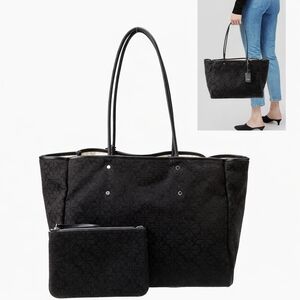 NEW Kate Spade Flowered Jacquard Large Everything Tote Purse & Wristlet Set